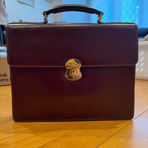 Goldpfeil burgundy and gold  Leather Briefcase | German Luxury | Vintage